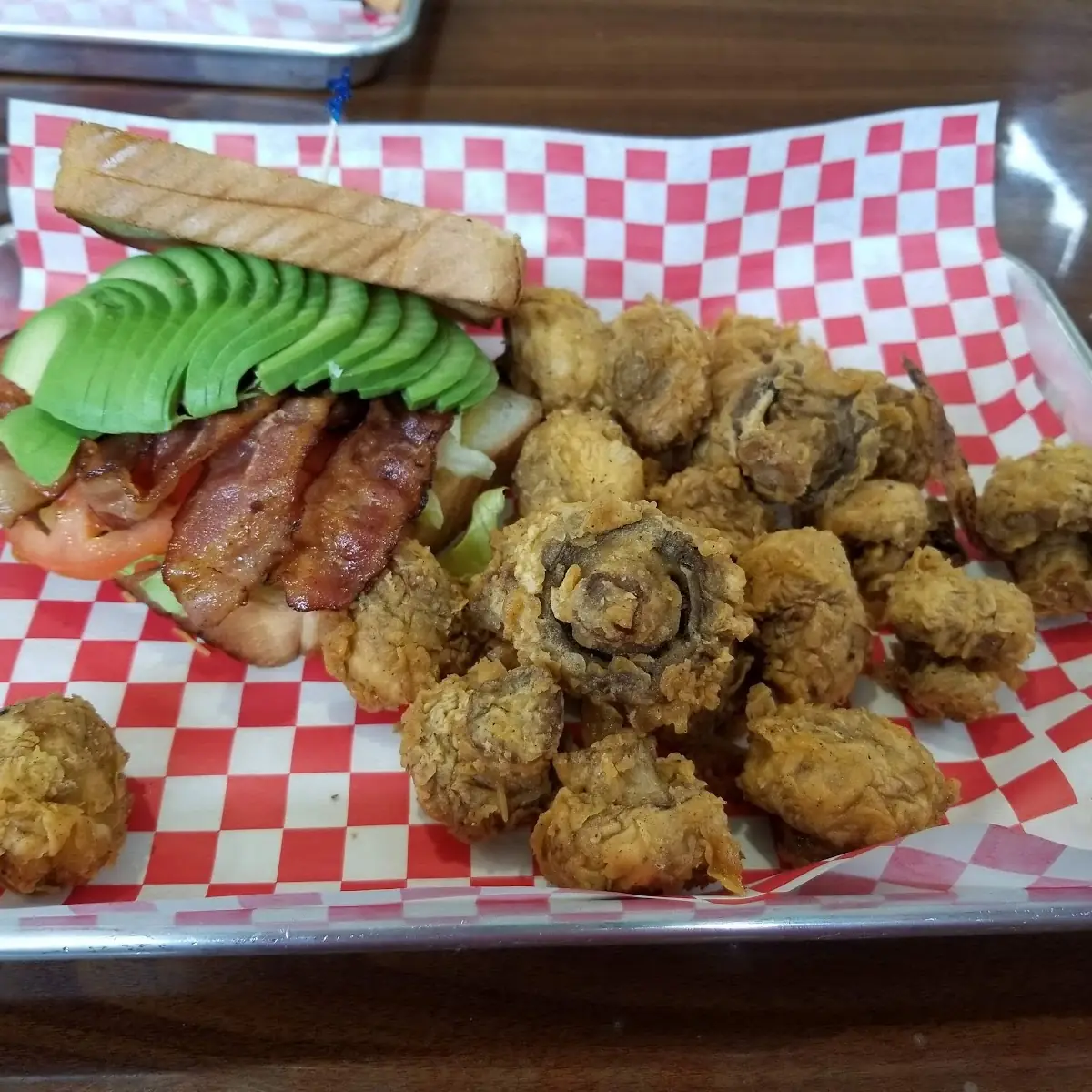 Avocado blt and Fried Mushrooms