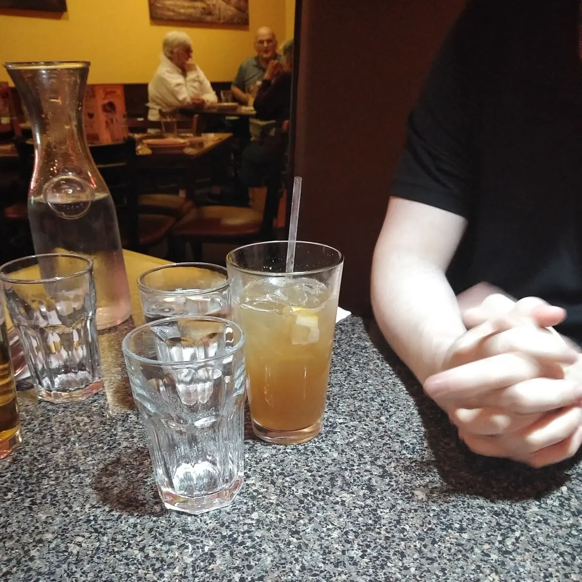 Cheese Burger and Long Island Ice Tea