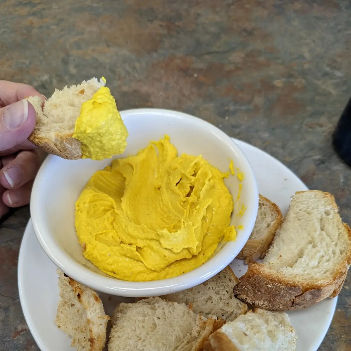 Fresh Hummus with Toast Triangles