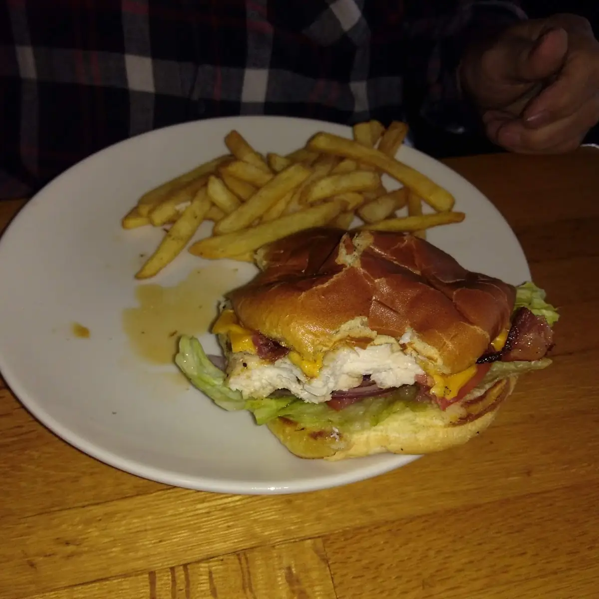 Chicken Sandwich and Fries