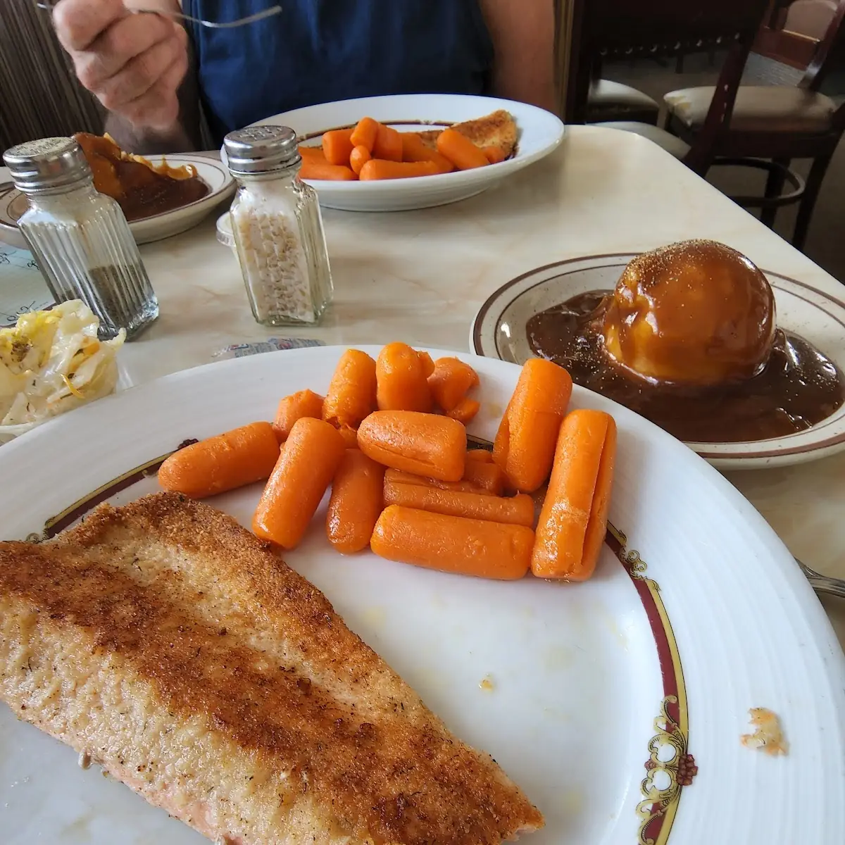 Mashed Potatoes & Gravy Grilled Rainbow Trout Carrots