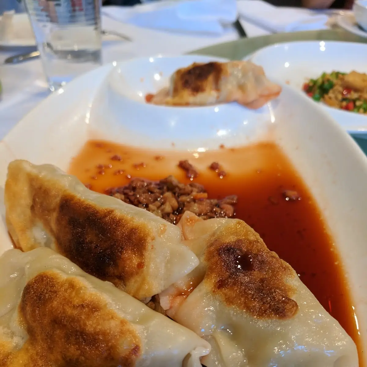 Pan Fried Rice Noodle Roll w X O Chilli Sauce