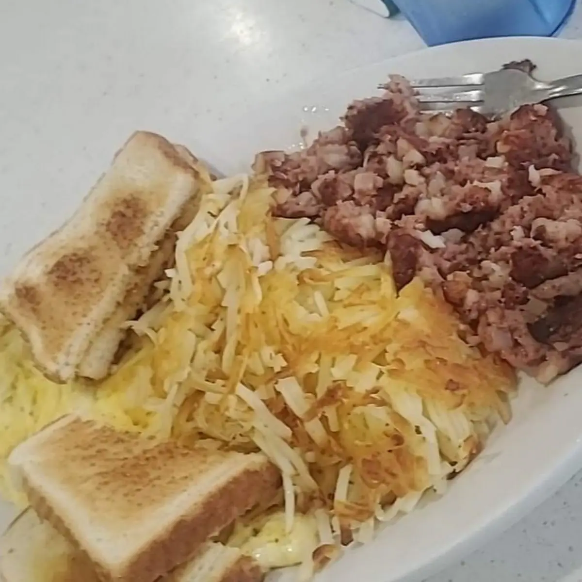 Corned Beef Hash & Cheese Omelette