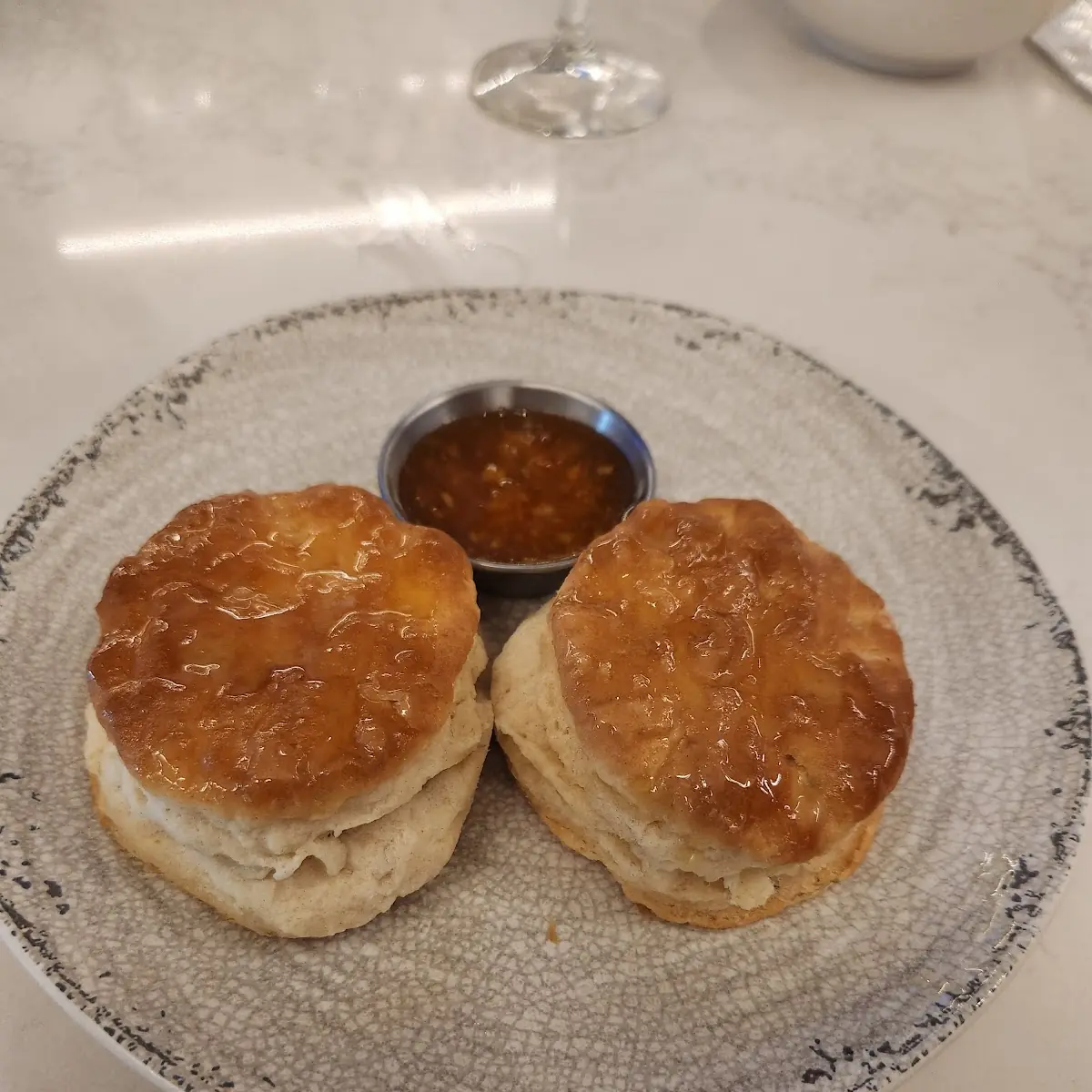 Honey Butter Biscuits with Peach Jam