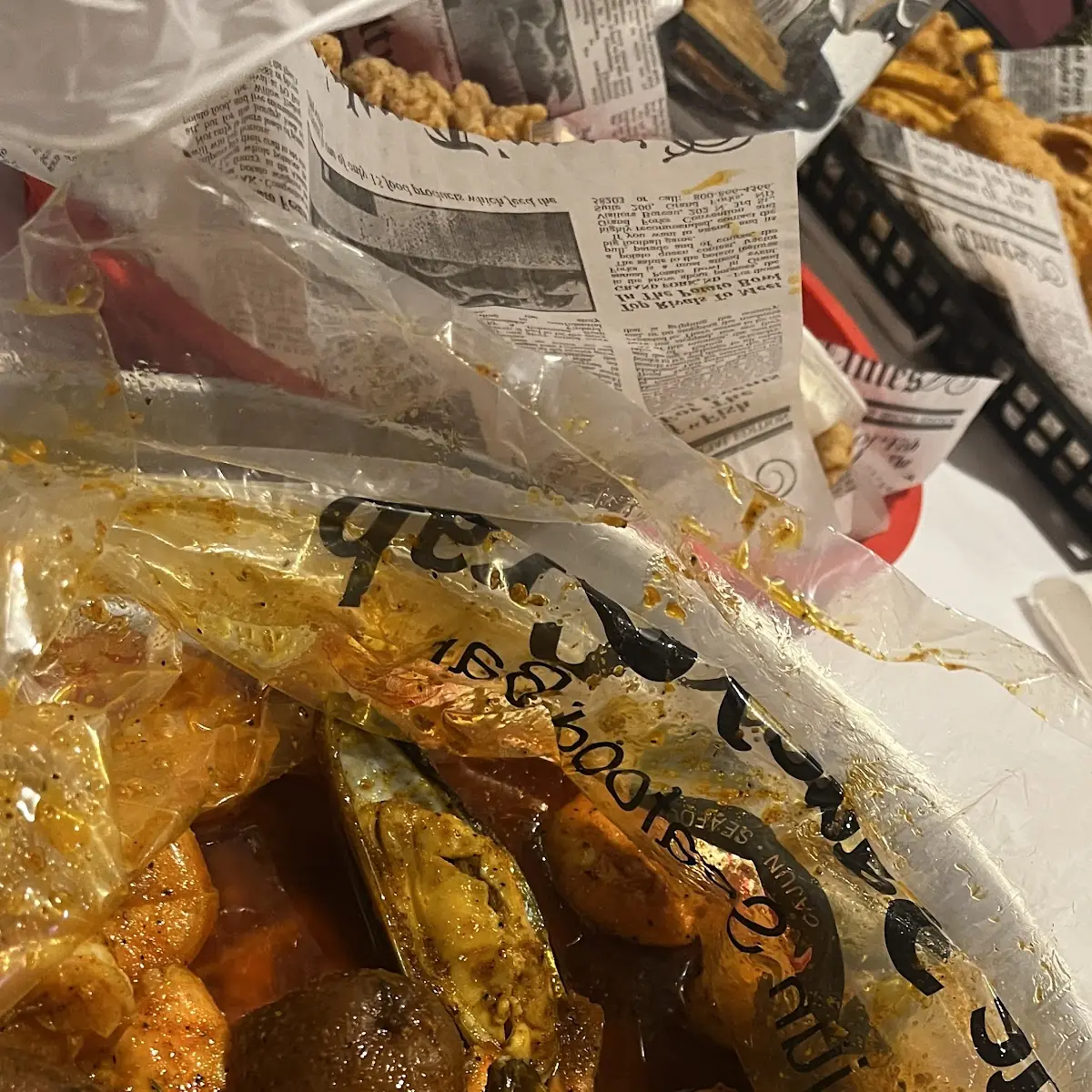 Half Pound Shrimp Half Pound Mussels