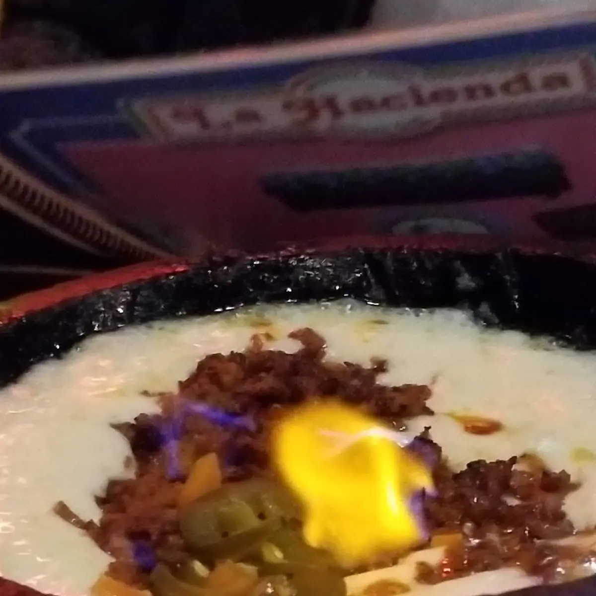 Flaming Cheese Dip