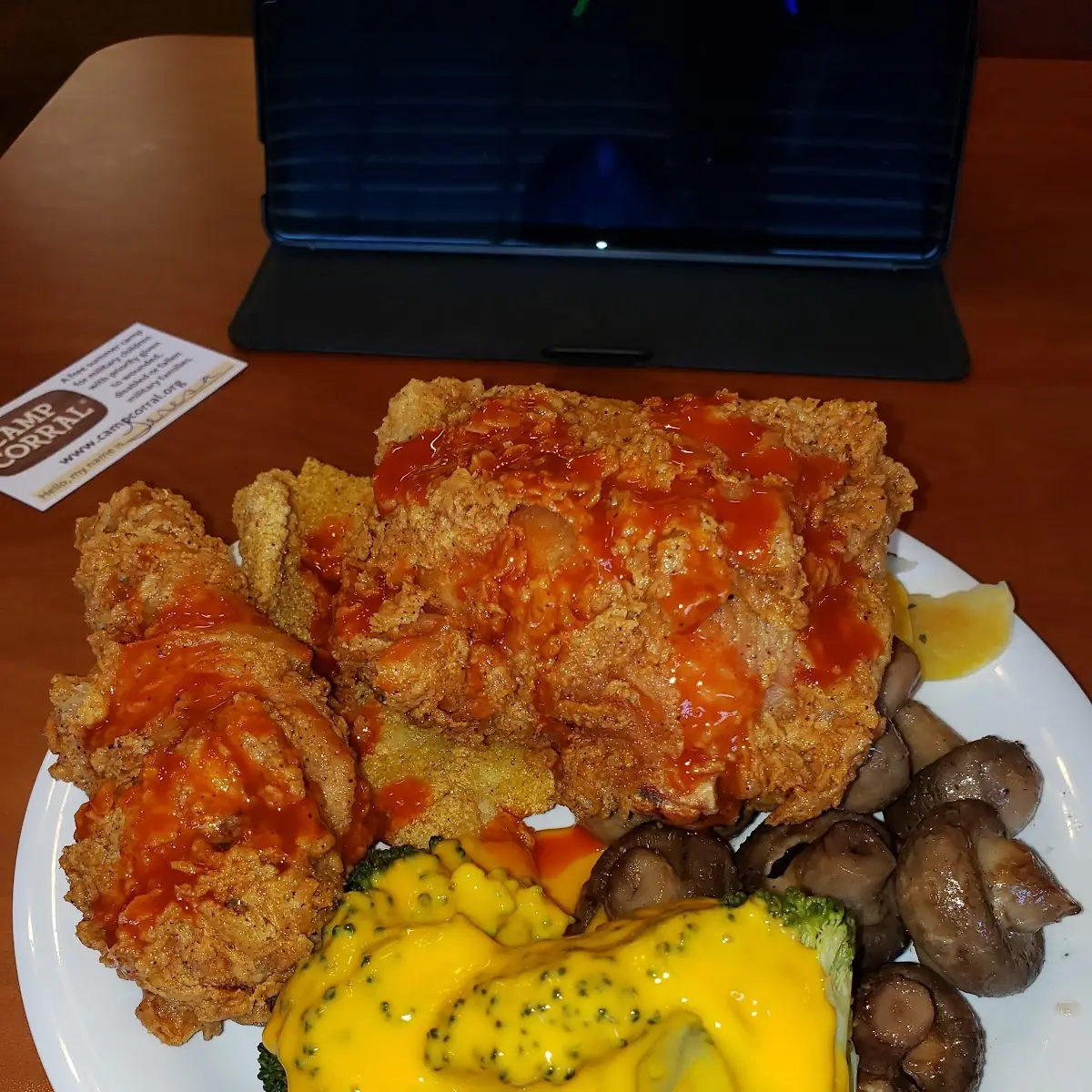 Fried Chicken Broccoli and Cheese