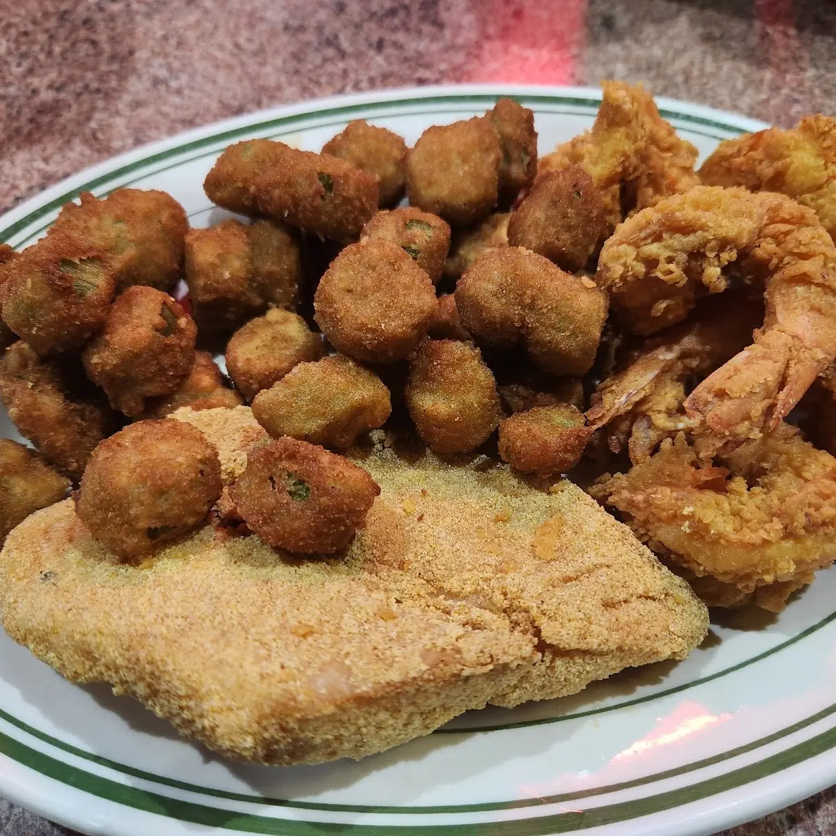 Fried Catfish Fried Okra & Hushpuppies