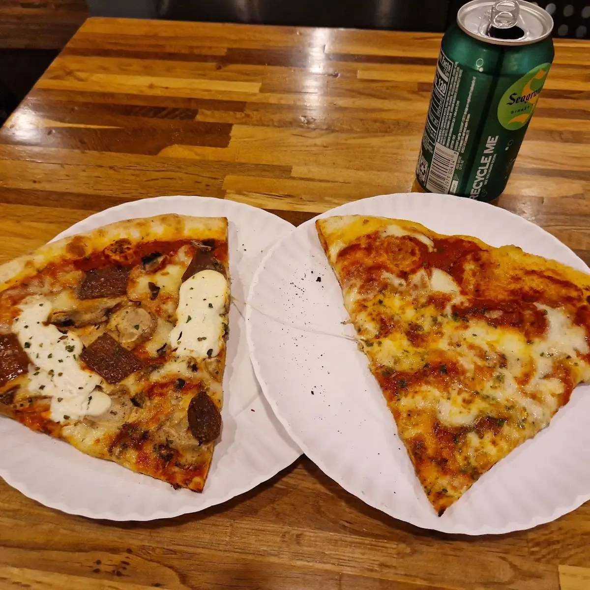 Cheese Slice and Veggie Pizza