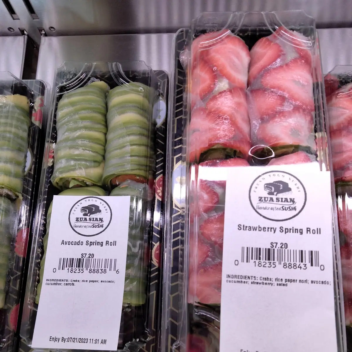 Avocado Roll and Strawberry Spring Rolls