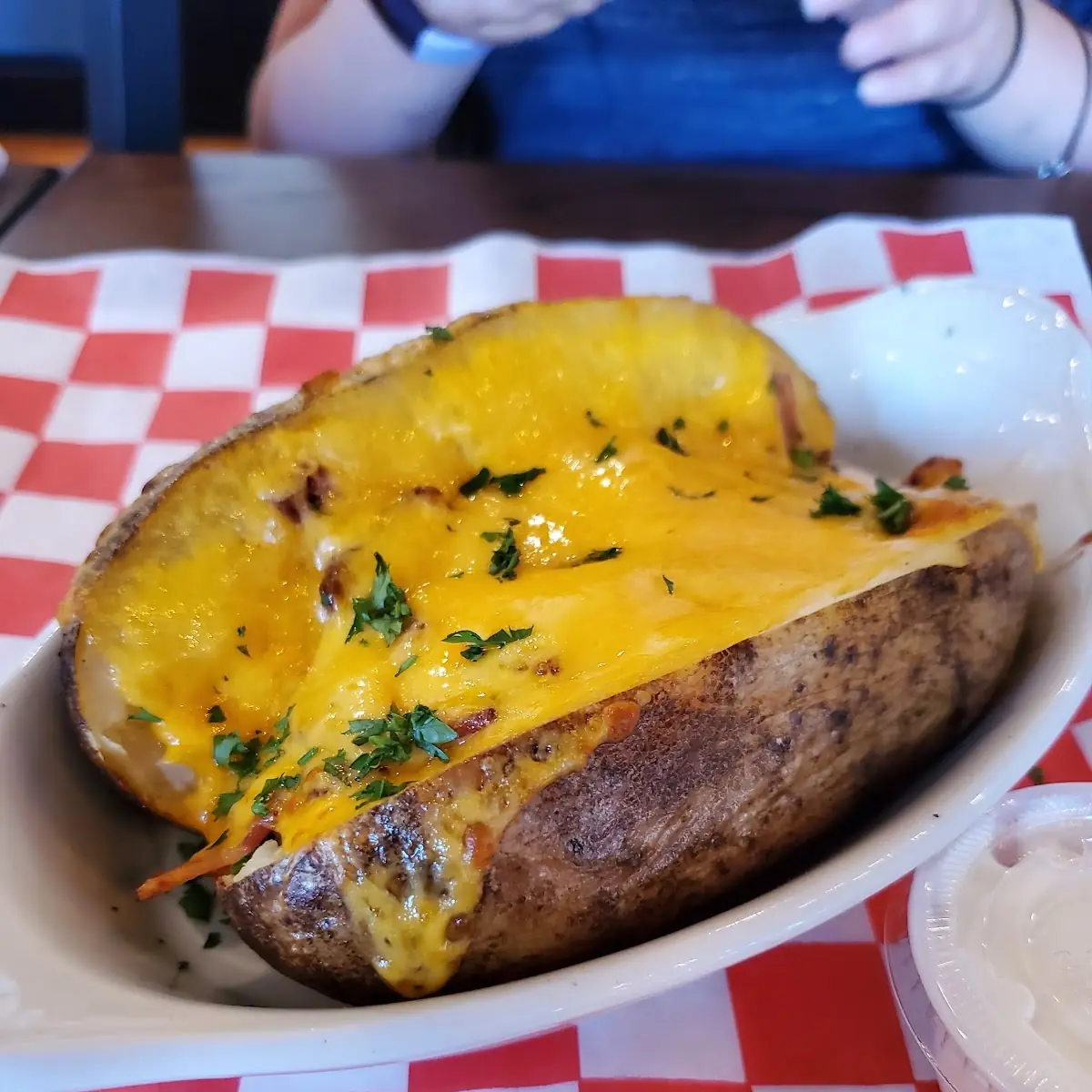 Bacon and Cheddar Stuffed Baked Potato