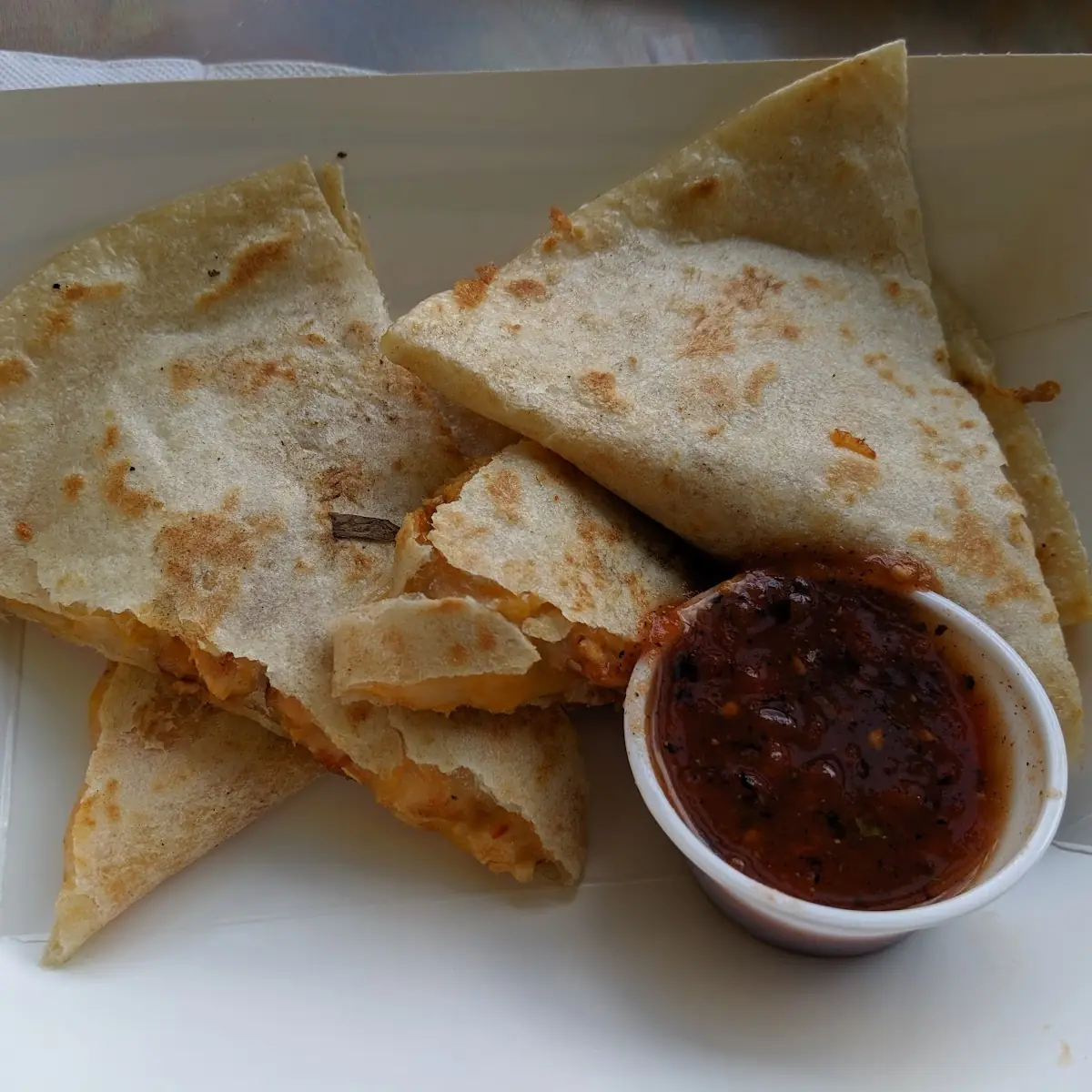 Cheese Quesadilla & Rice