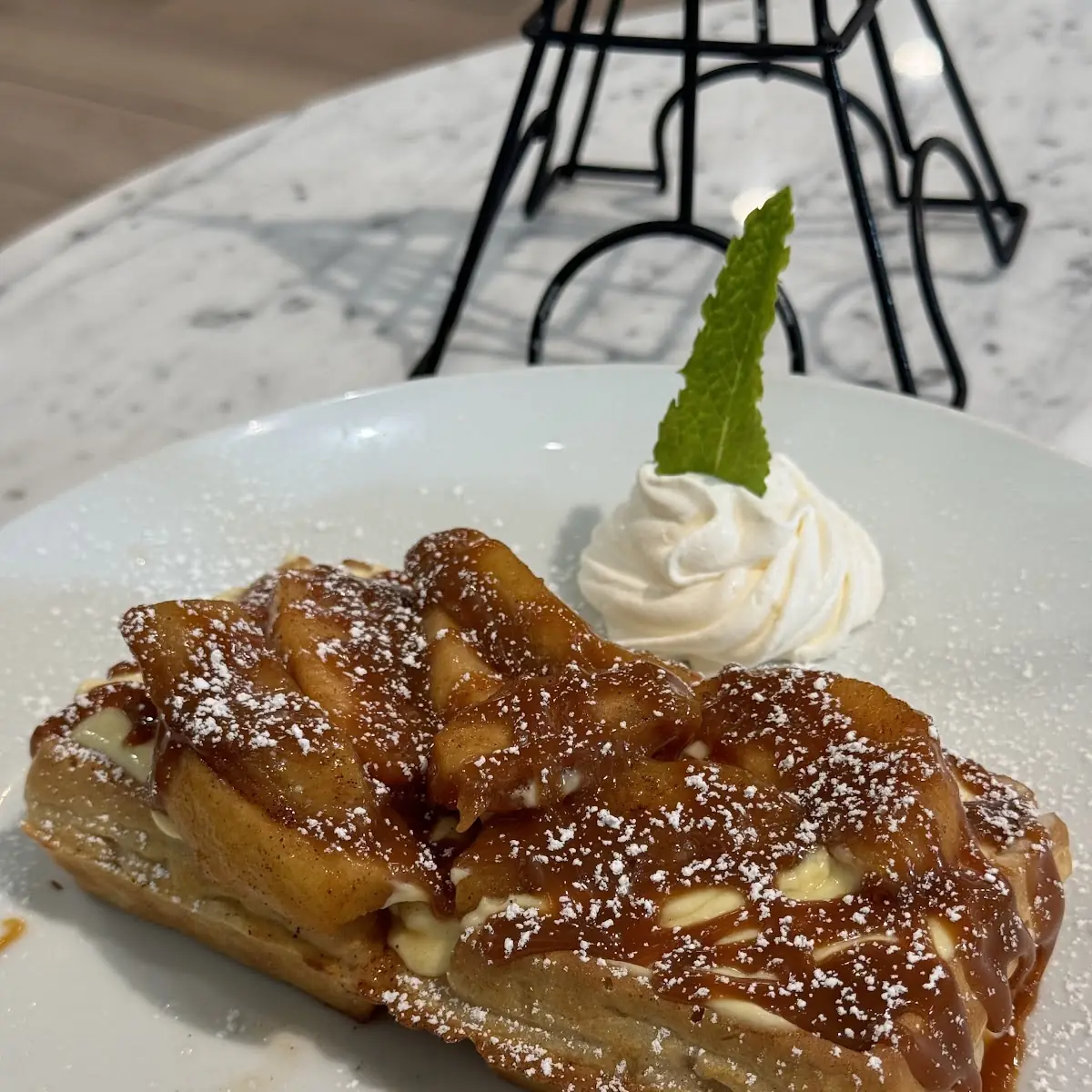 Apple Cinnamon Crème Brûlée Waffle