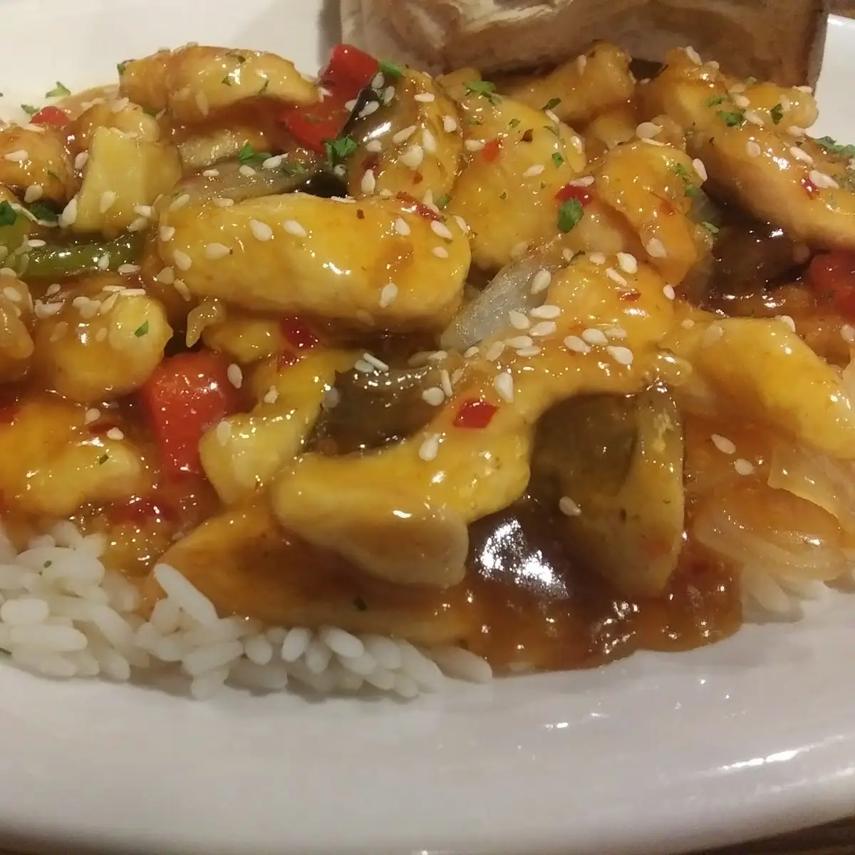 Chicken Chili over White Rice
