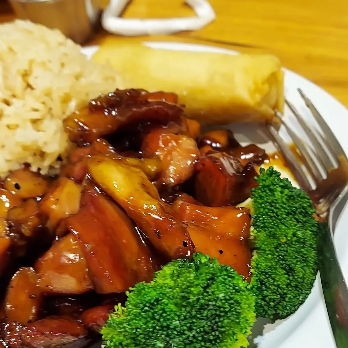 Bourbon Chicken with White Rice