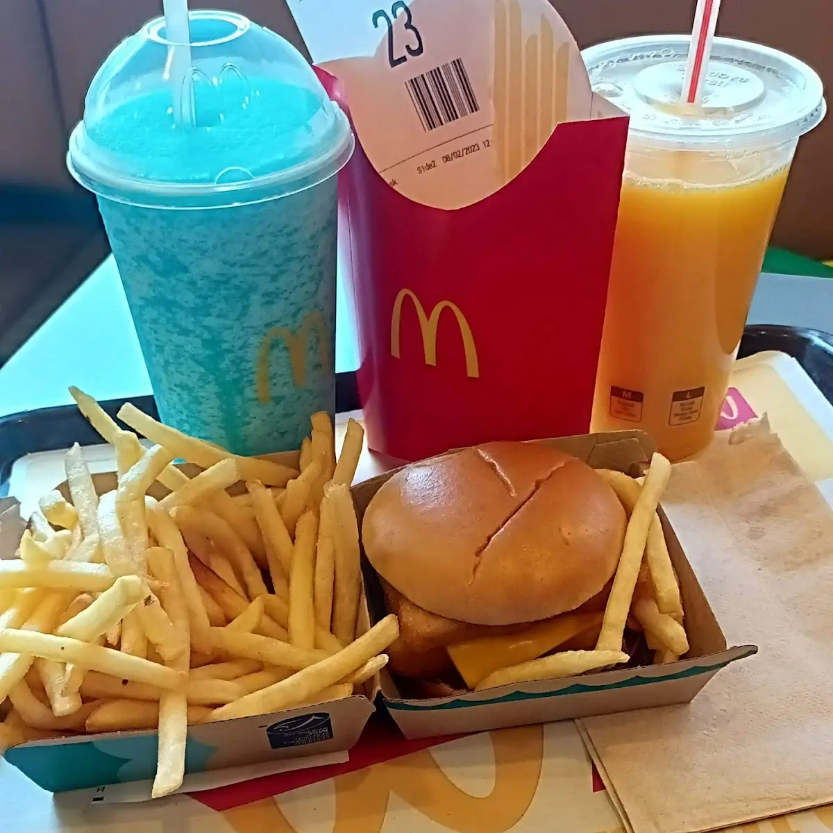 Double Fish Filet w Fries and Drink