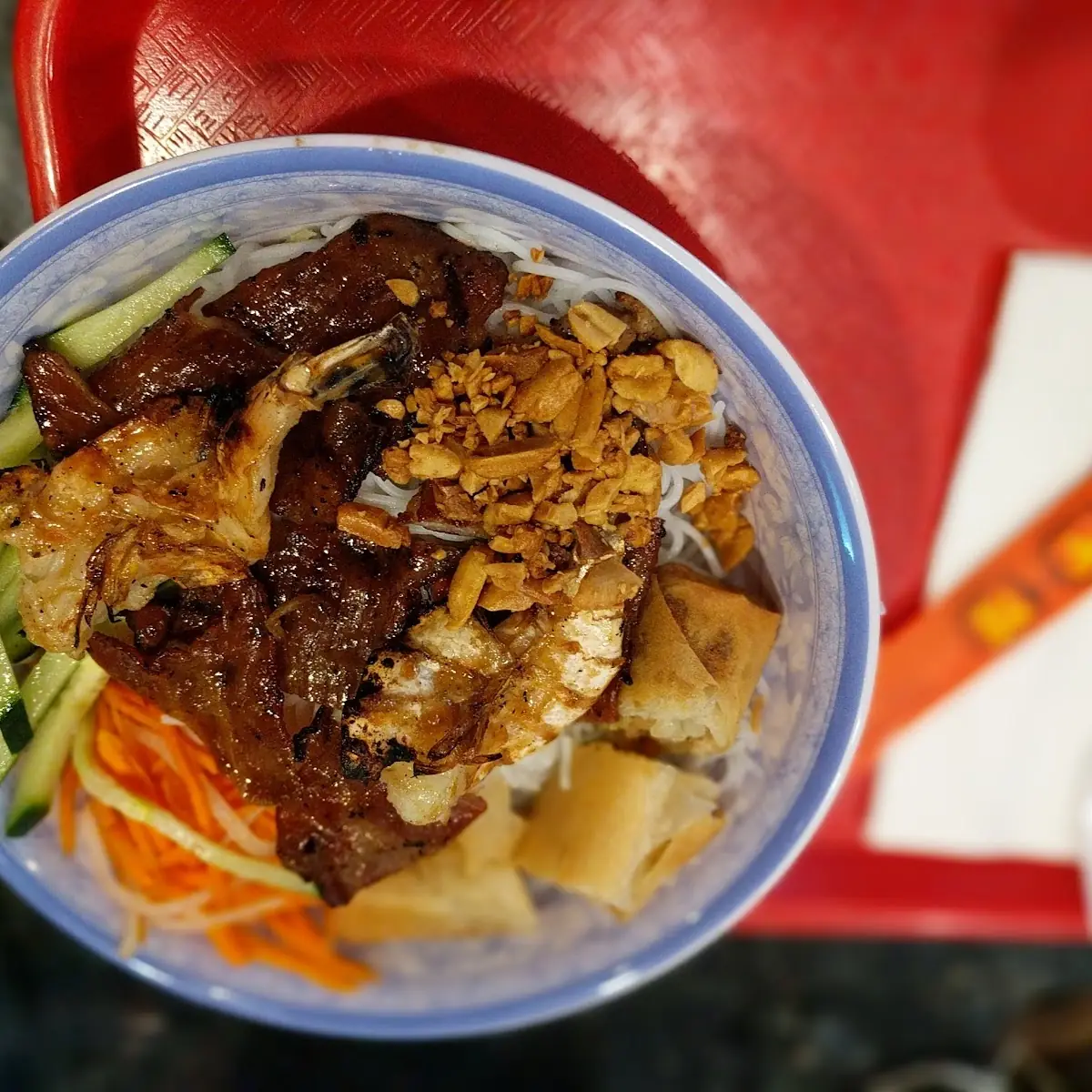 Dry Rice Vermicelli with All Ingredients