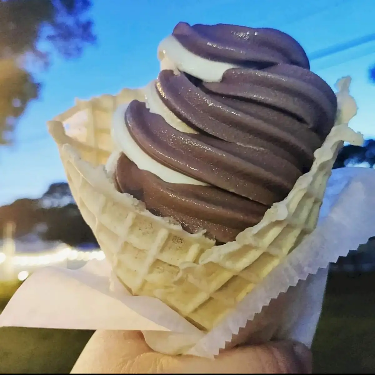 Chocolate Vanilla Soft Serve with Waffle Cone