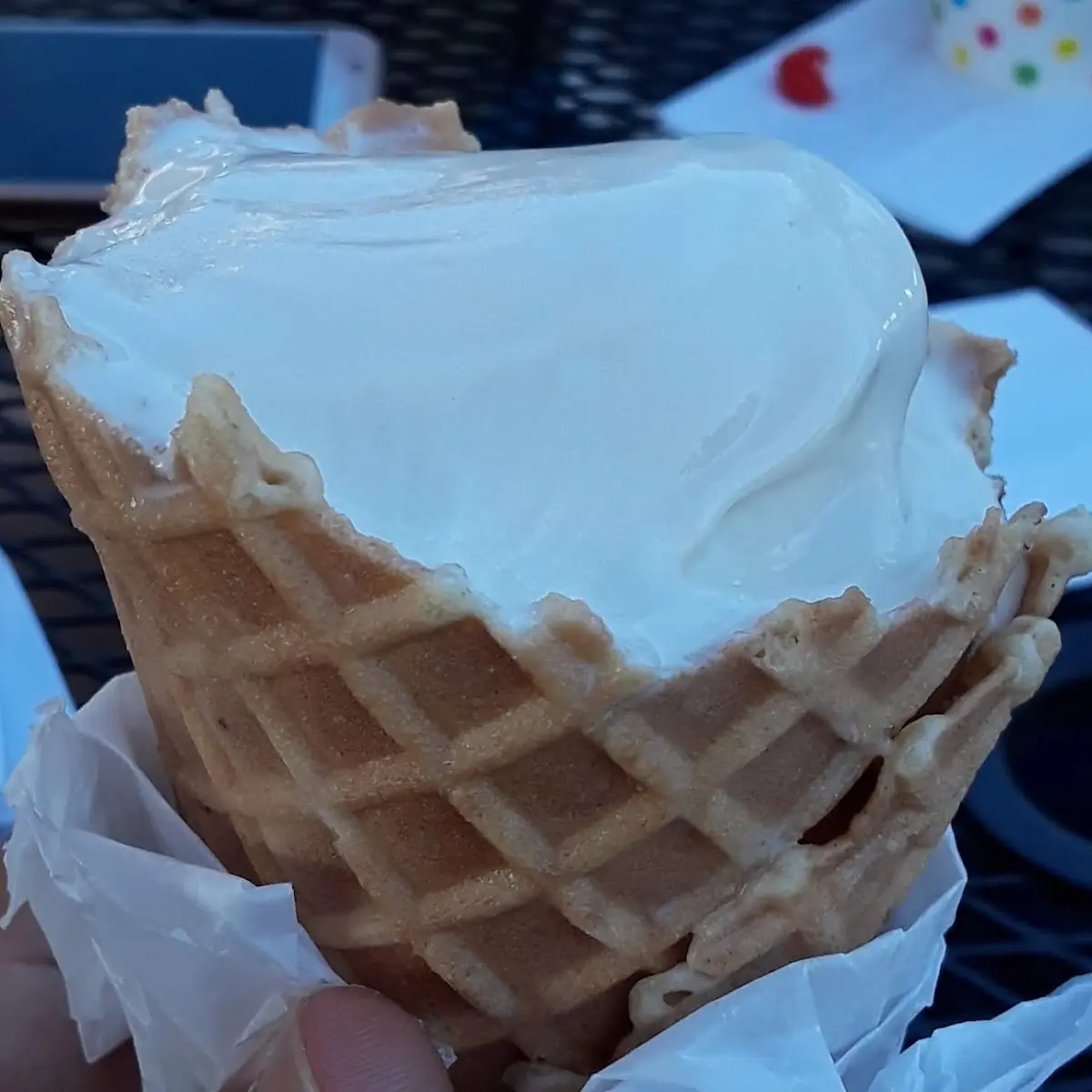 Vanilla Ice Cream Waffle Cone
