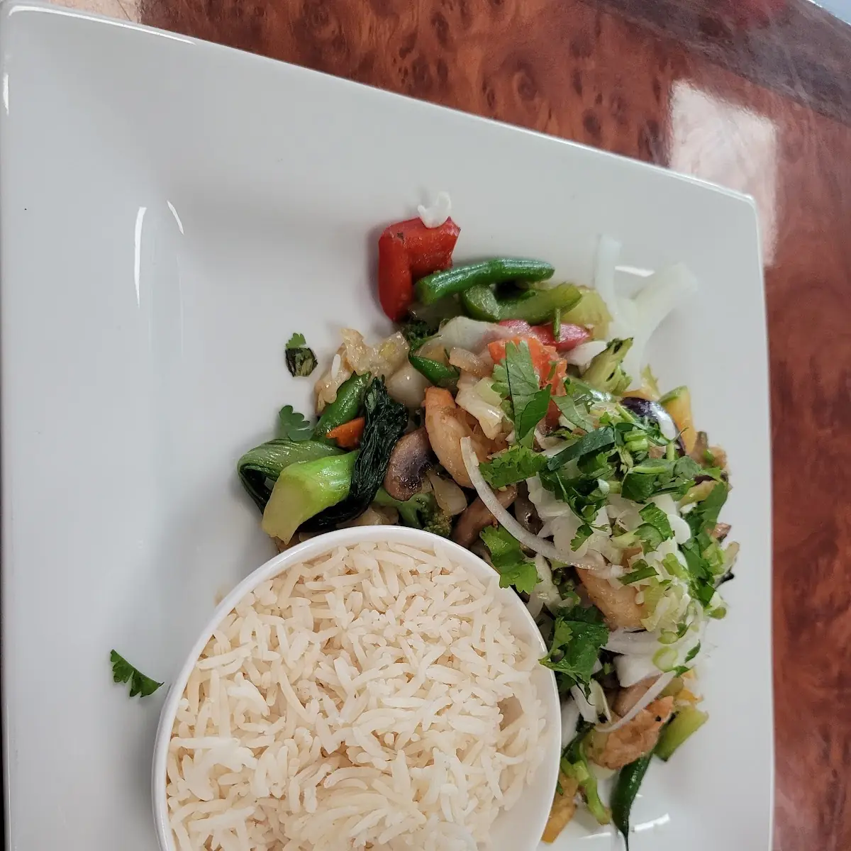 Fried Vegetables and Shrimp Salad