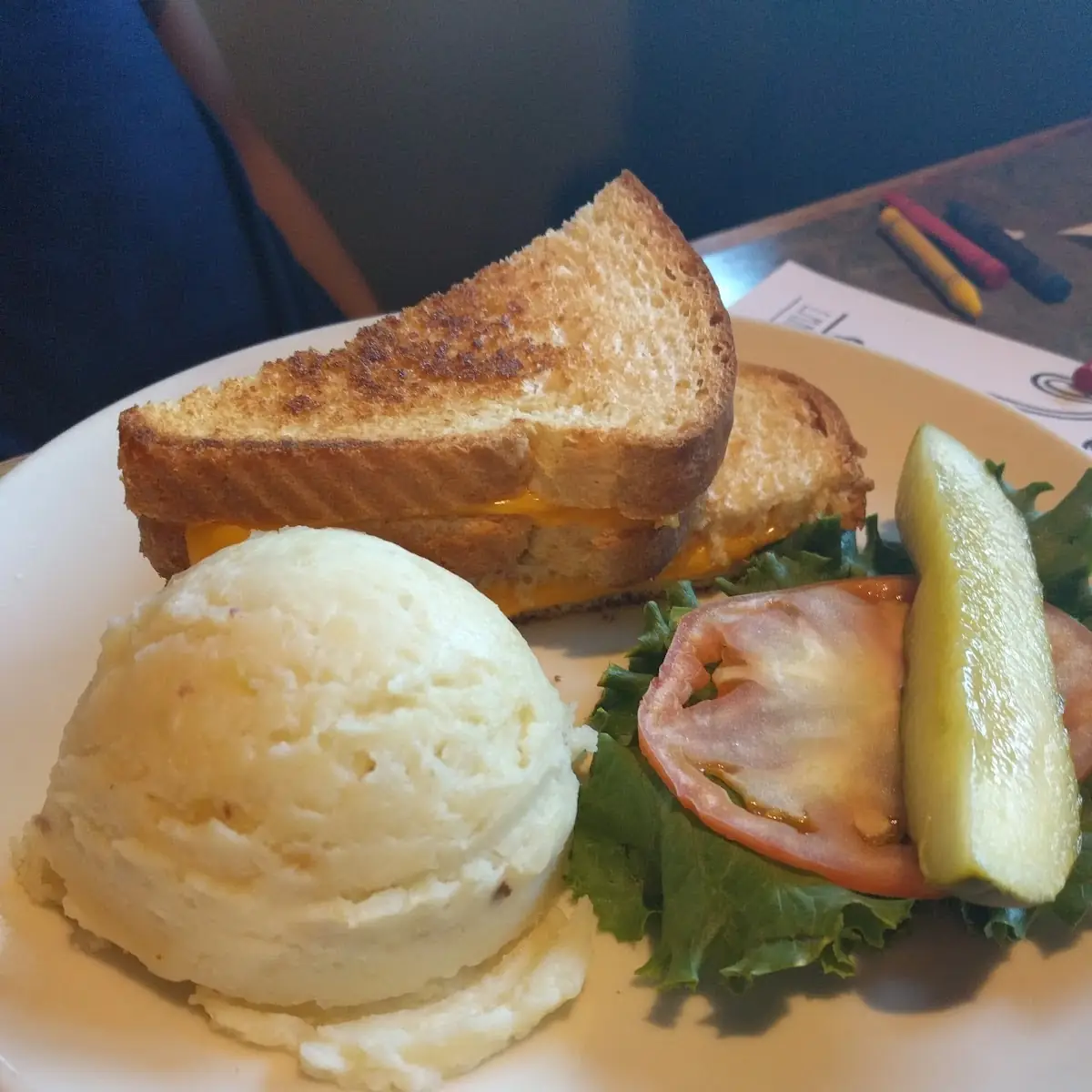Grilled Cheese with Mashed Potatoes