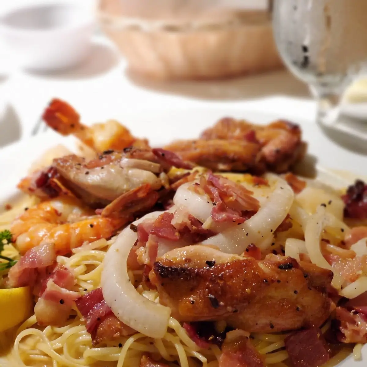 Chicken and Shrimp Linguine