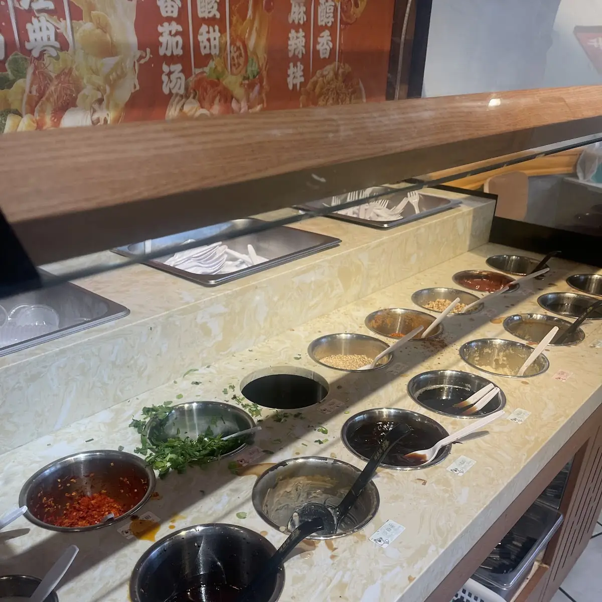 Self Serve Sauce Table
