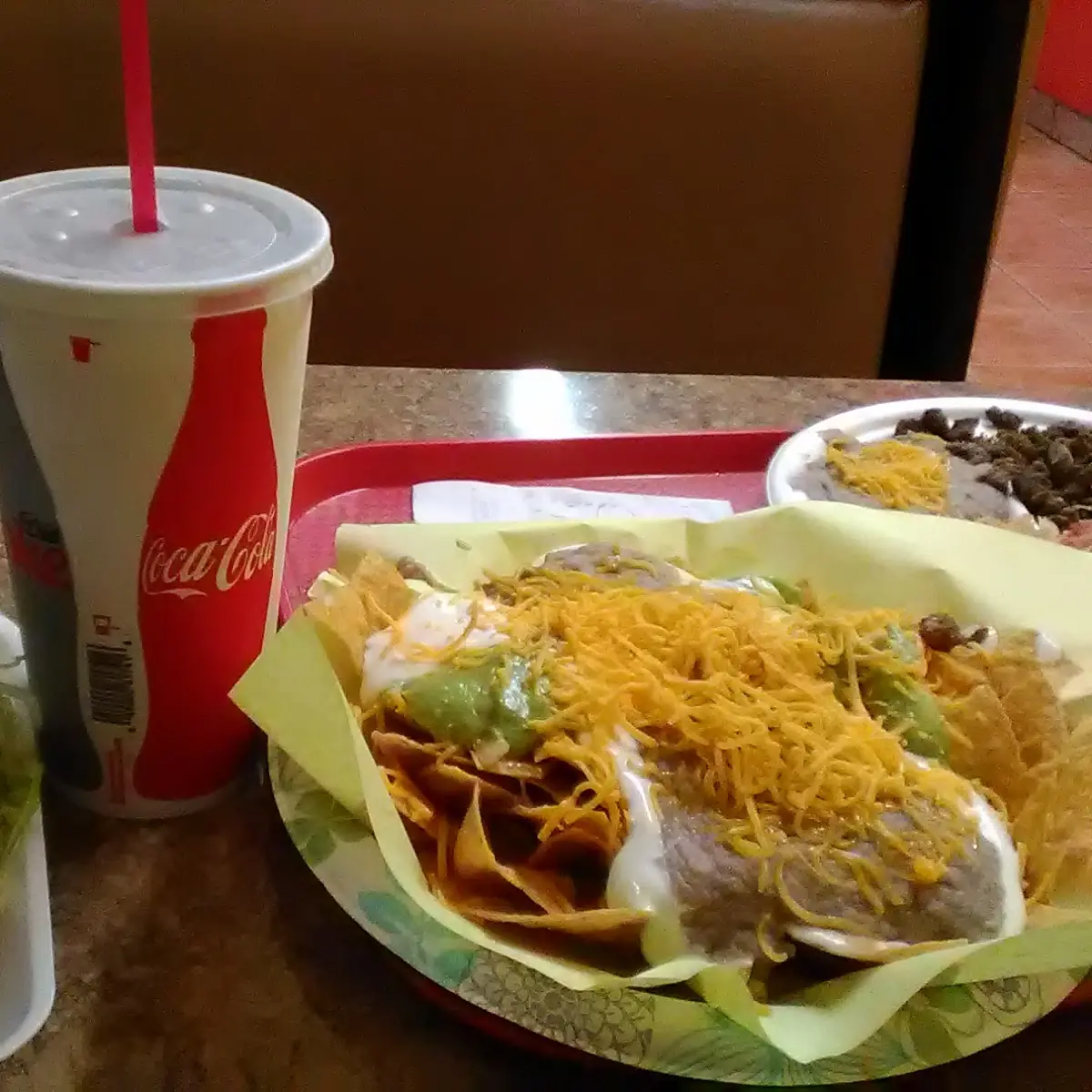 Large Coke and Nachos Supreme