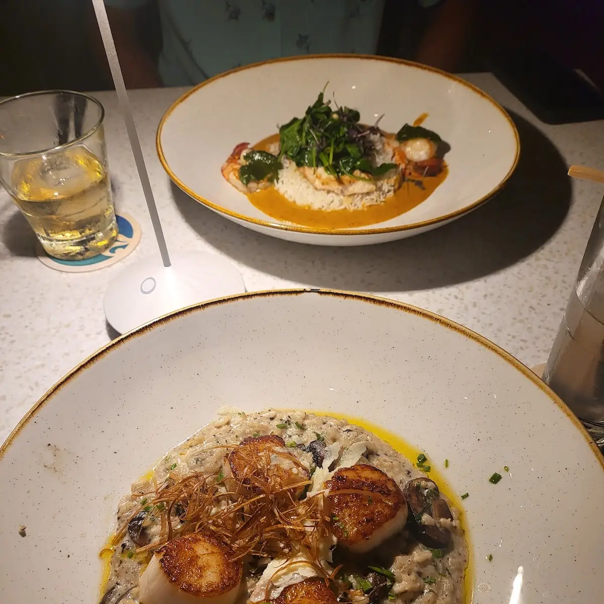 Seared Scallops with Risotto and Cheese
