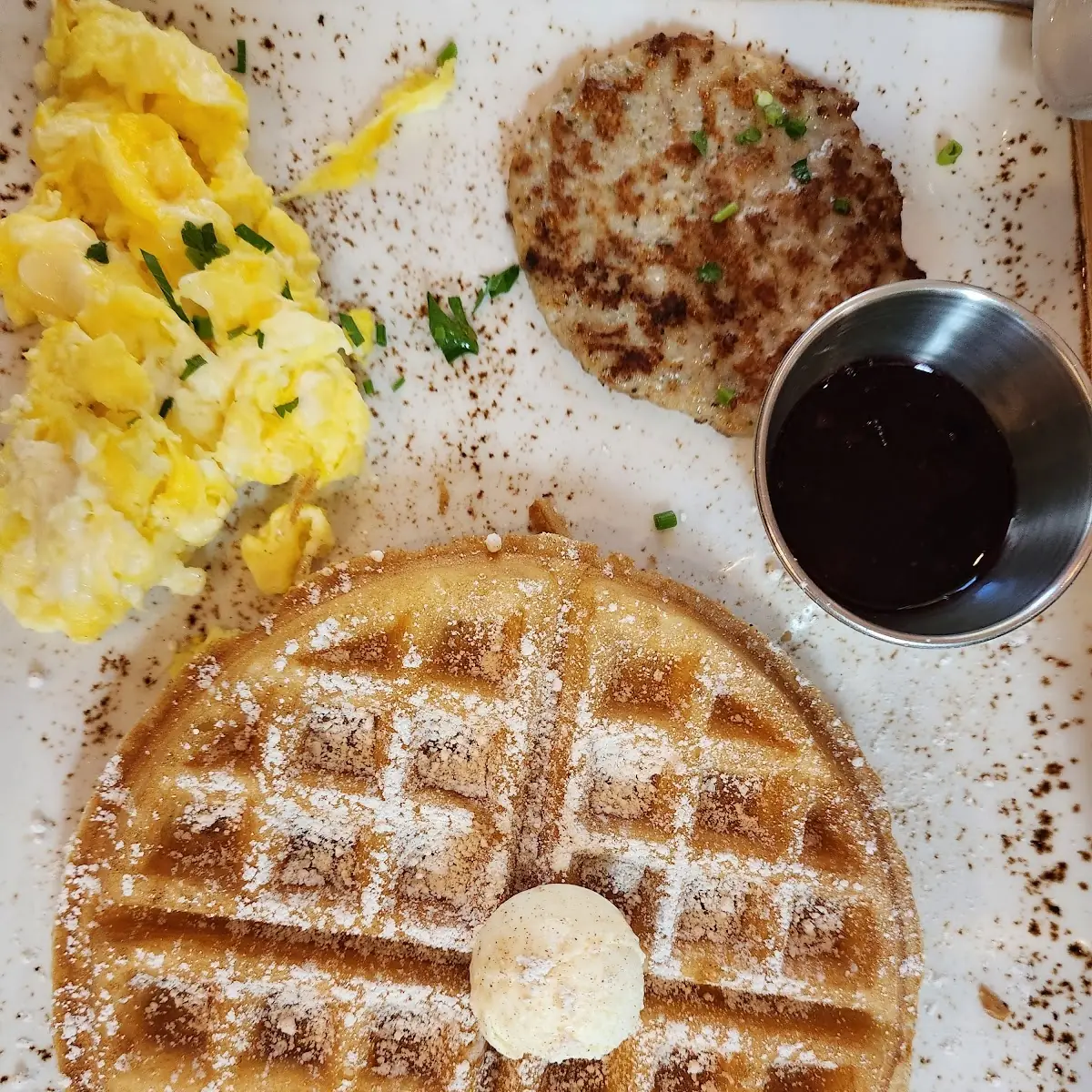 Waffle Chicken Patty & Eggs