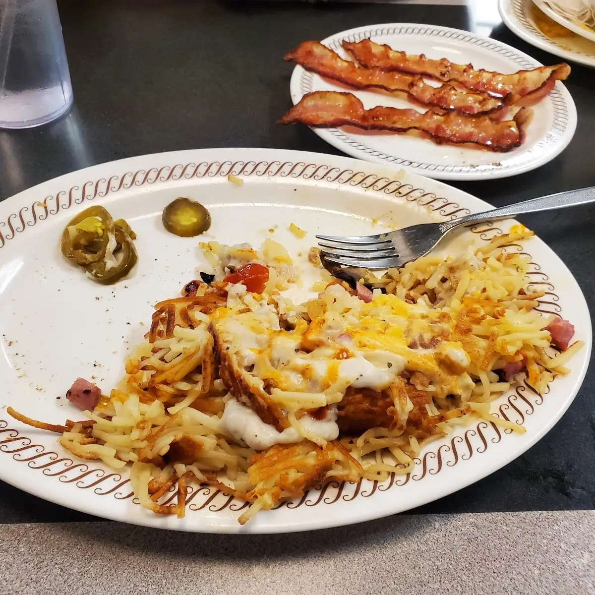 Hash Browns w Everything and Bacon