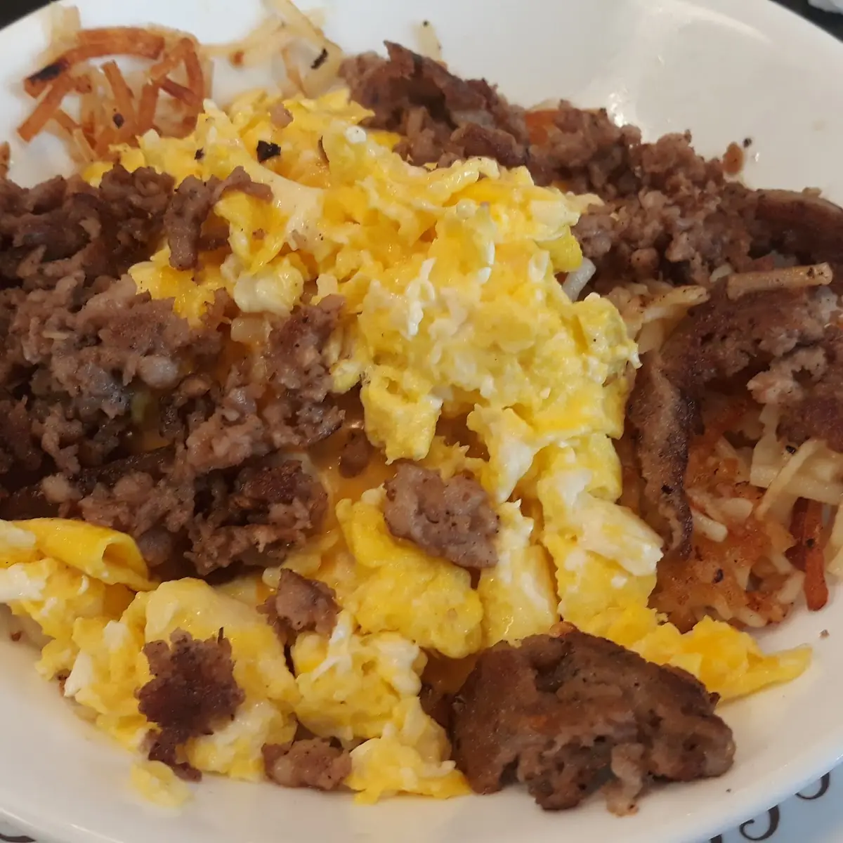 Sausage Hashbrowns Scrambled Eggs