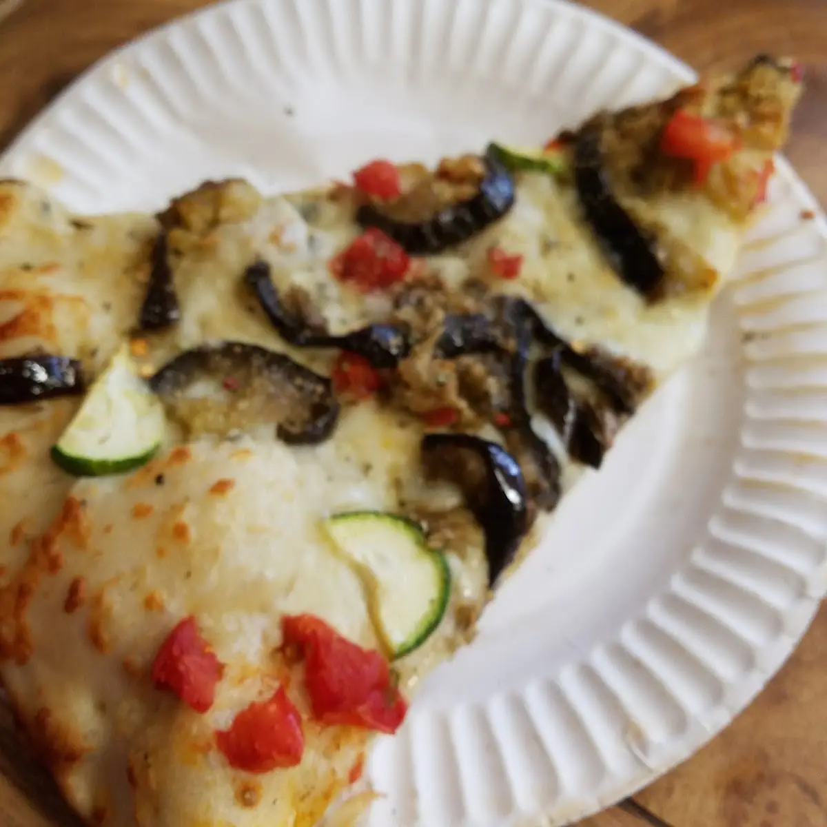 White Veggie Pizza Slice