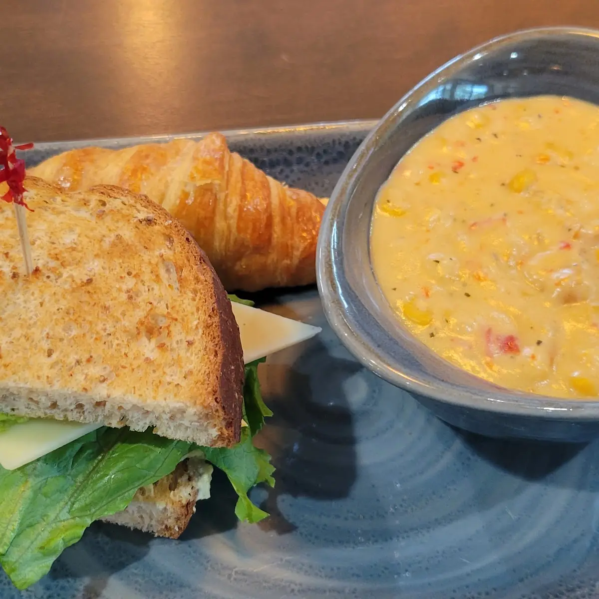 Shrimp Chowder & Veggie Sandwhich