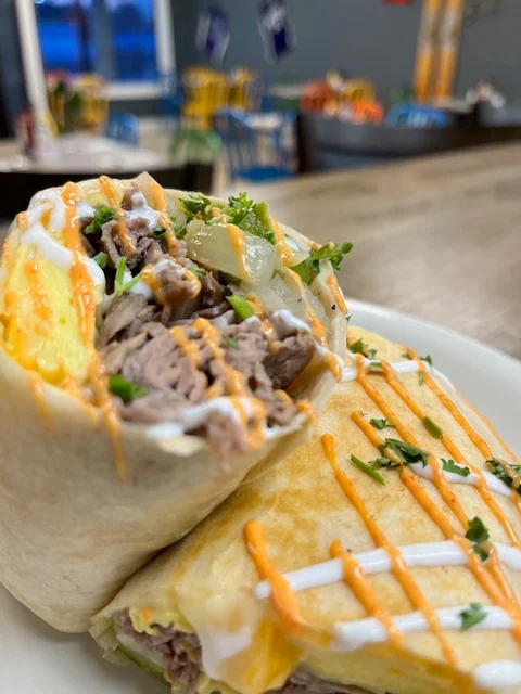 STEAK EGG AND CHZ WRAP