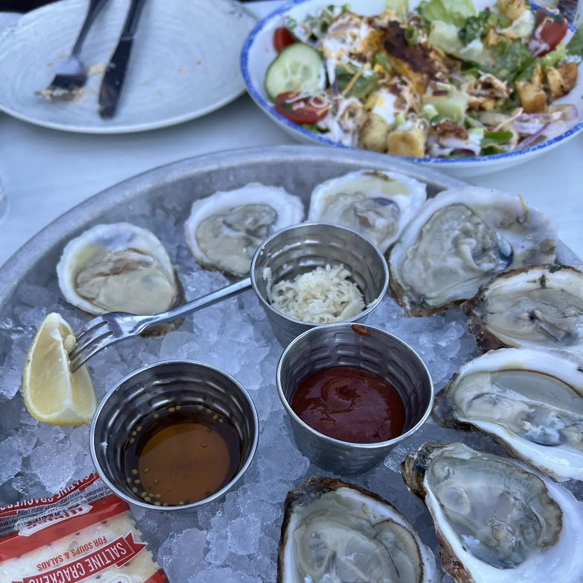 Fresh Oysters with Cocktail Sauce