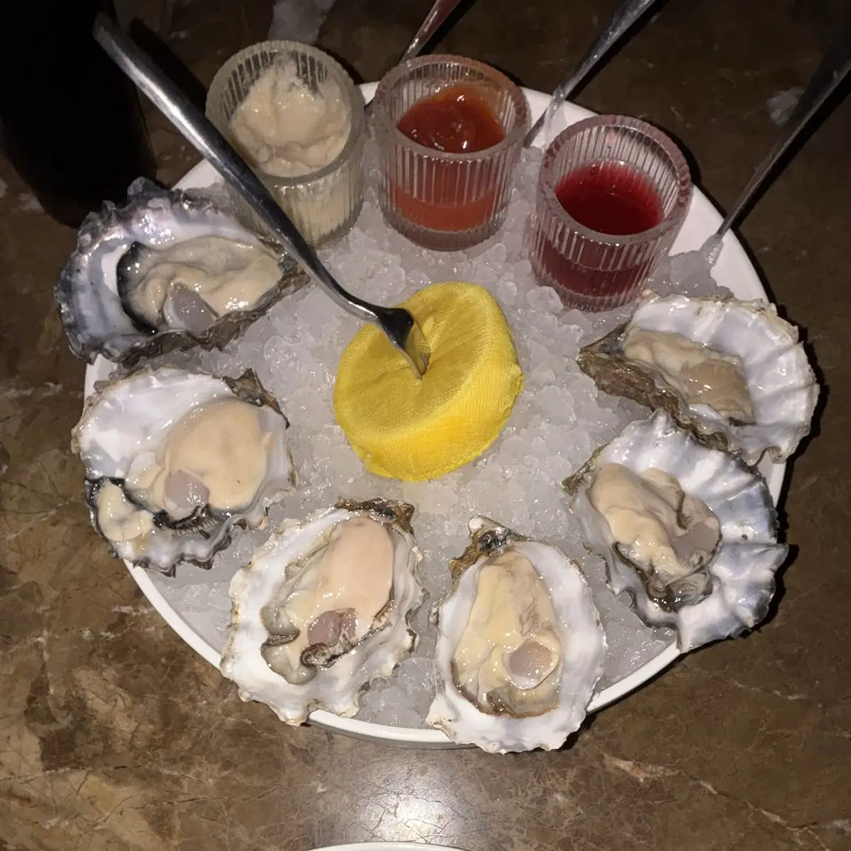 Fresh Oysters with Dipping Sauces