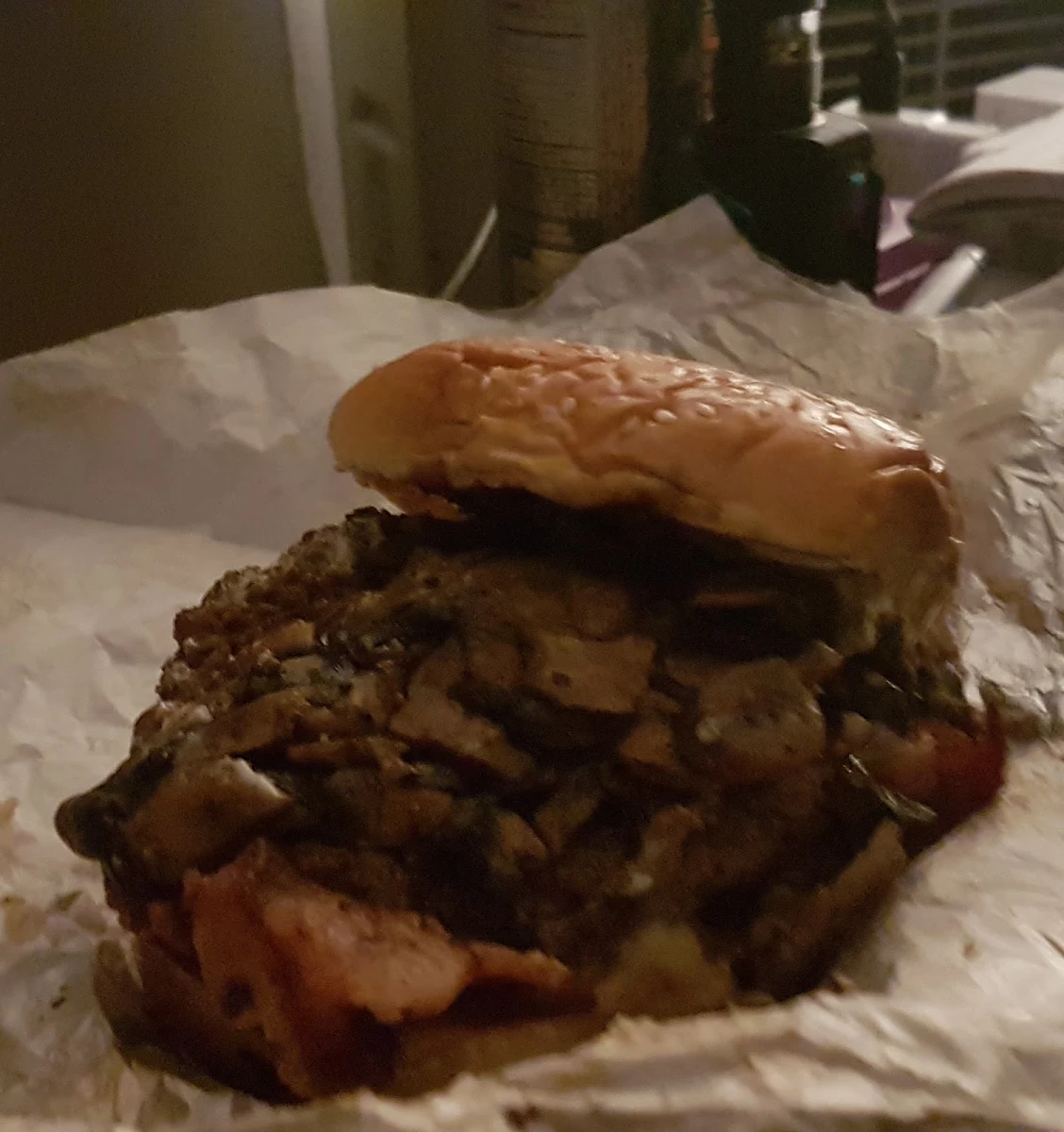 Bacon Mushroom Burger, Fatburger Medicine Hat