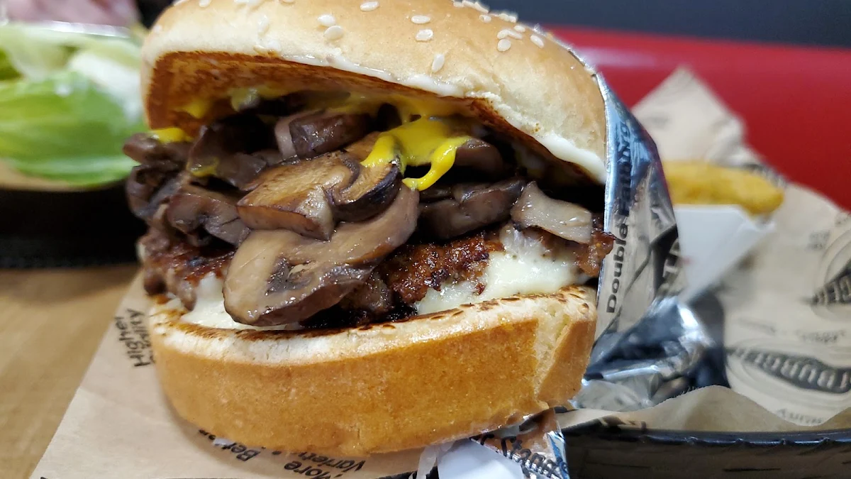 Mushroom Swiss Burger, Fatburger Medicine Hat