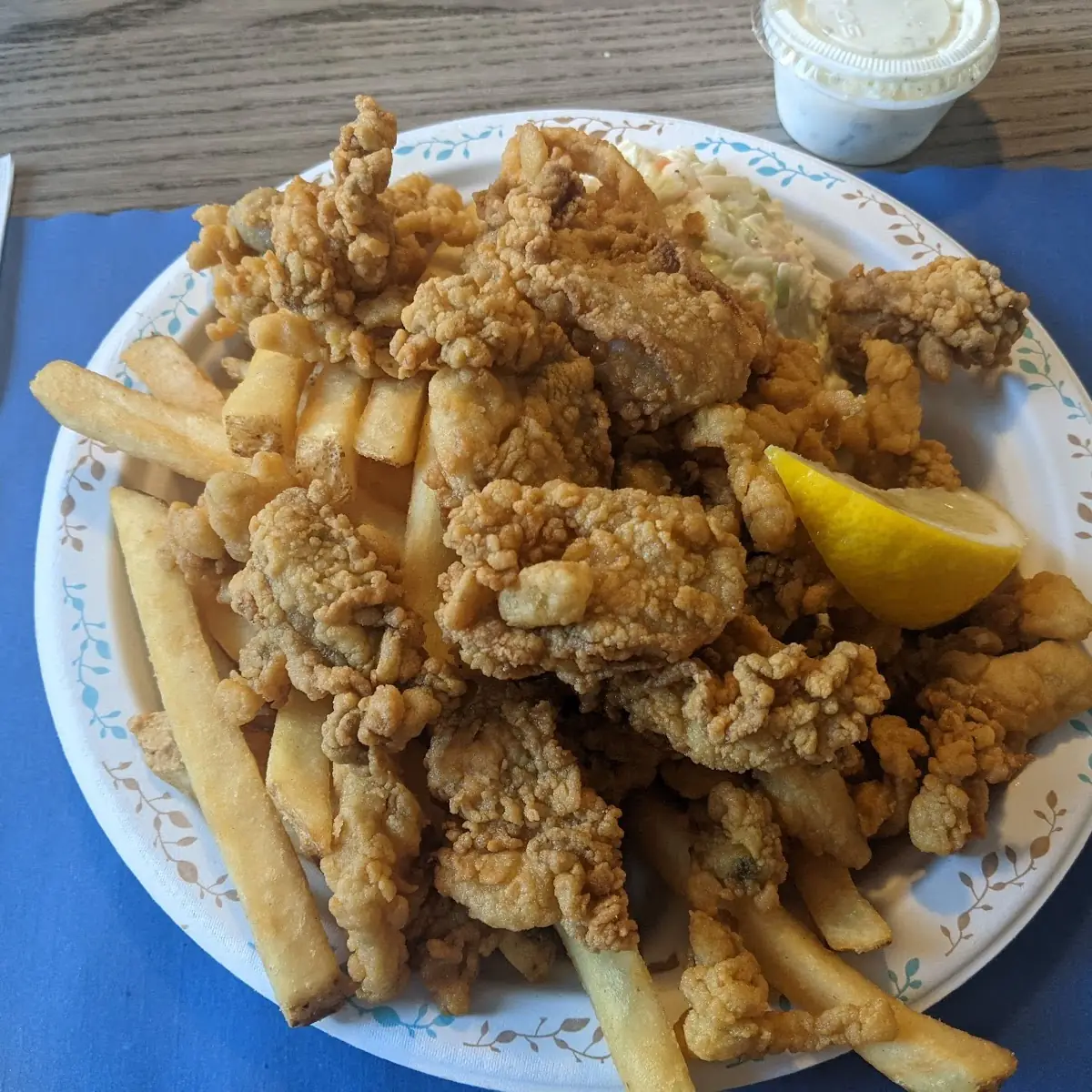 Fried Clam Strips with Haddock