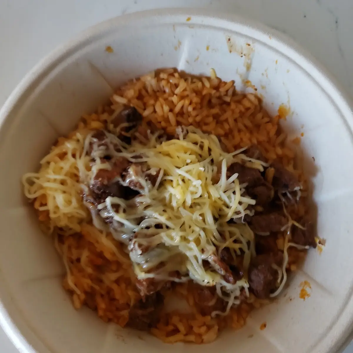 Brown Rice Bowl with Steak and Cheese