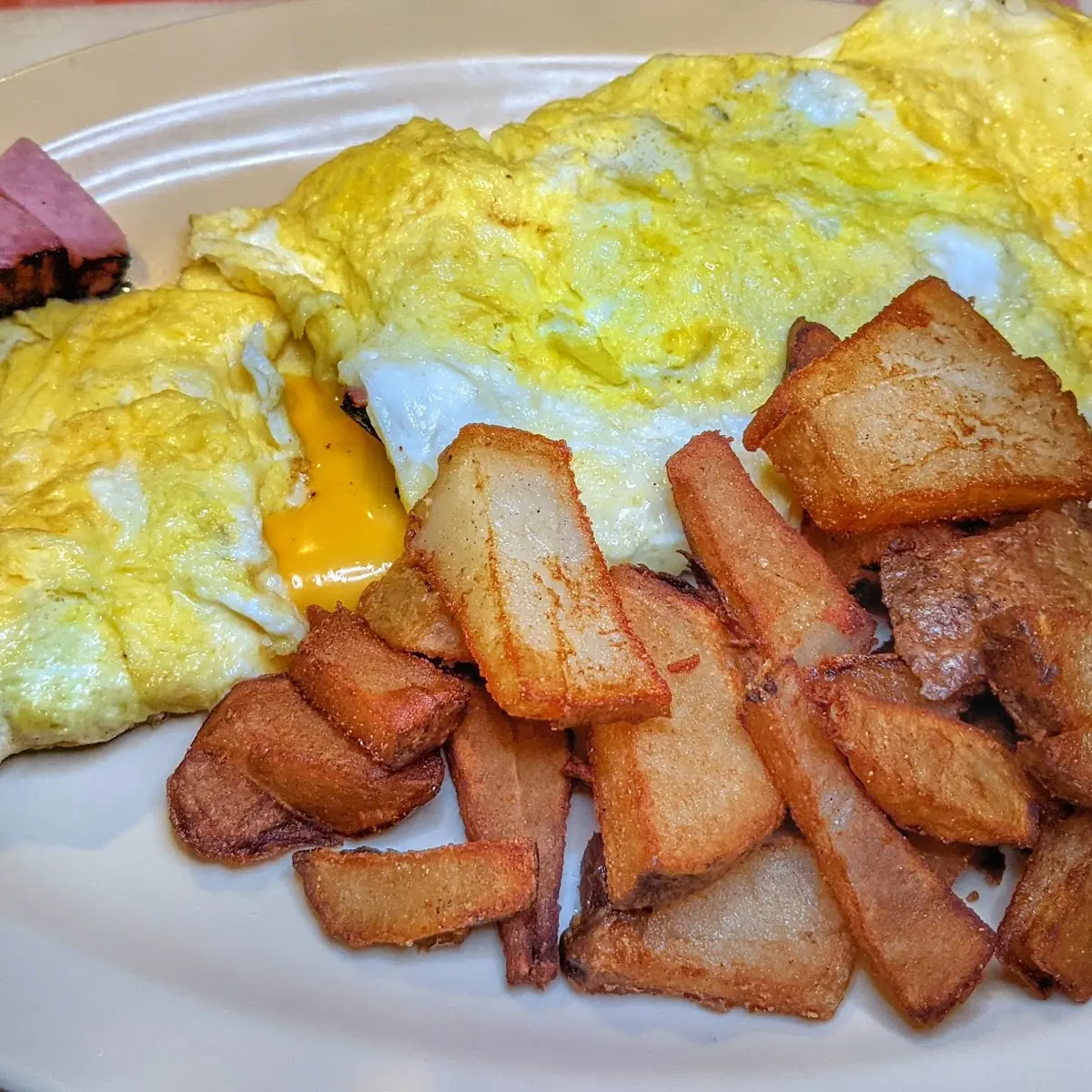 Ham & Cheese Omelette with Home Fries