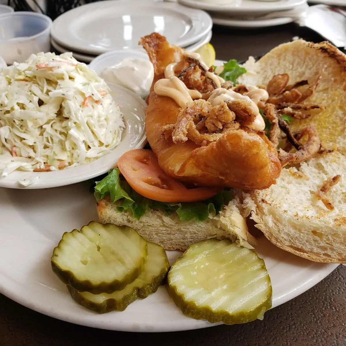 Fried Fish Sandwich with Fries