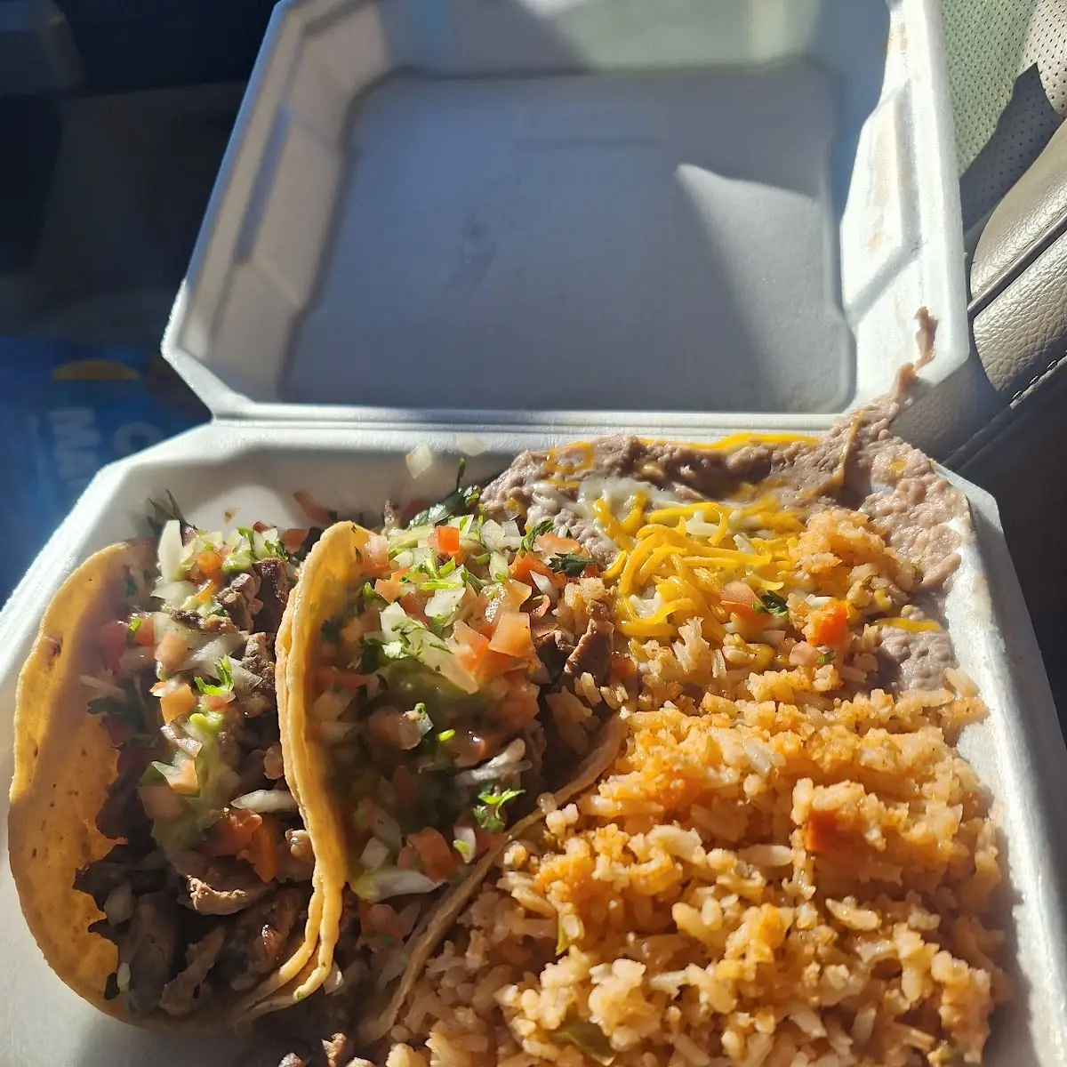 Chicken Tacos with Refried Beans & Rice