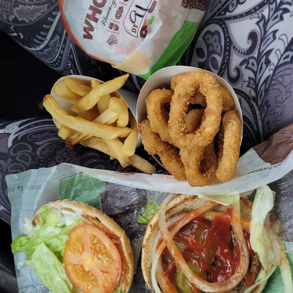 Burger Onion Rings Fries