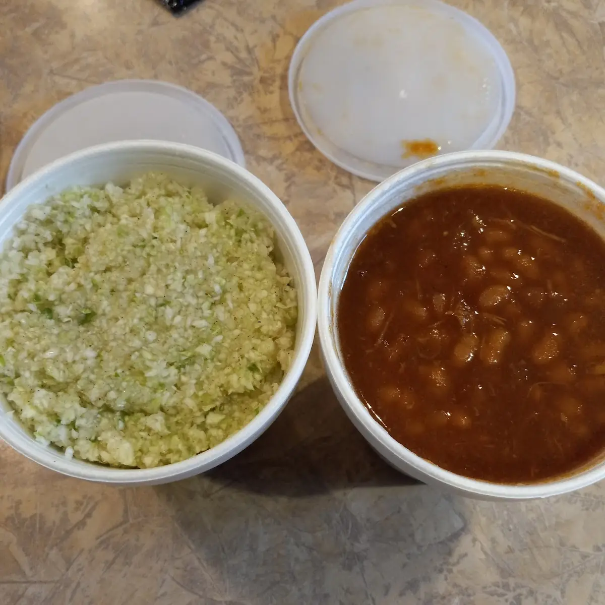 Vinegar Cole Slaw and BBQ Baked Beans