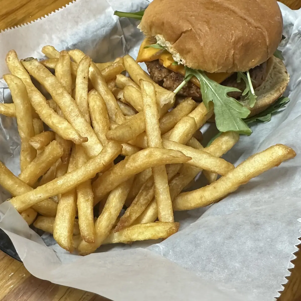 Veggie Burger with Beer Battered Fries
