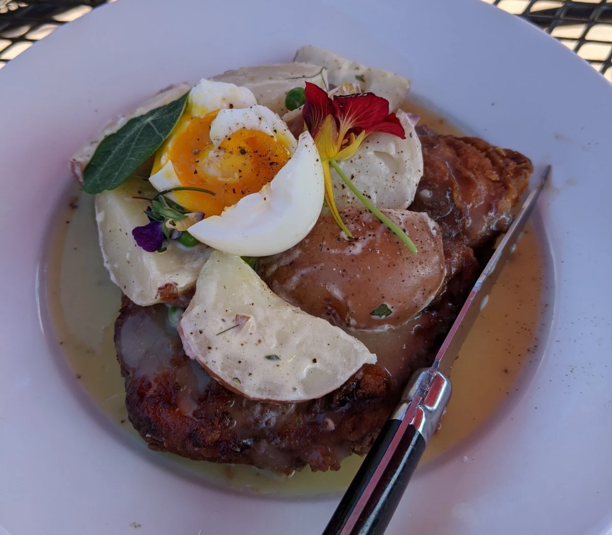 Chicken Fried Smoked Pork Chop, Mudtown Station Brewery and Restaurant