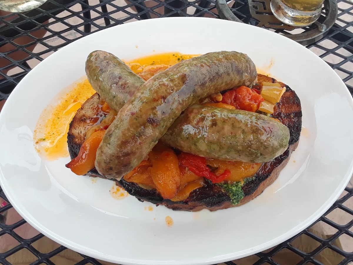 Sausage on Toasted Sourdough, Mudtown Station Brewery and Restaurant
