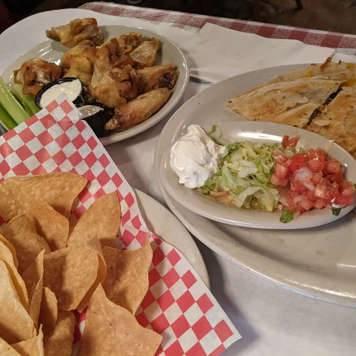 Garlic Wings and Steak Quesadilla